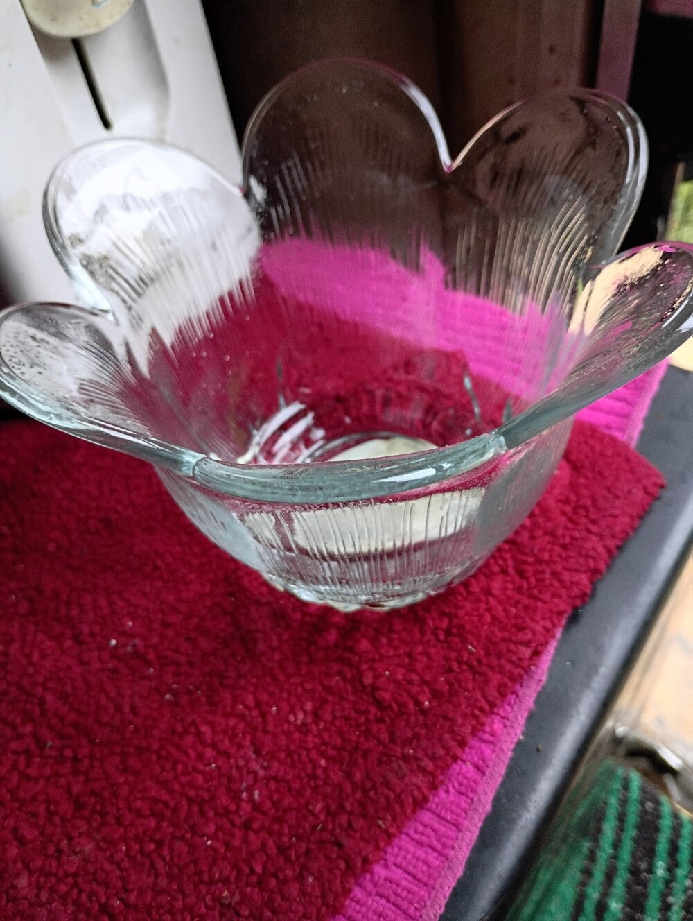 Clear Scalloped Glass Decorative Bowl - Home Art
